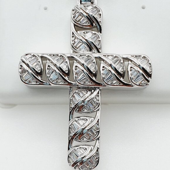 "925 Sterling Silver Plated CZ Pendant, EVBRS482 - Picture 4 of 10